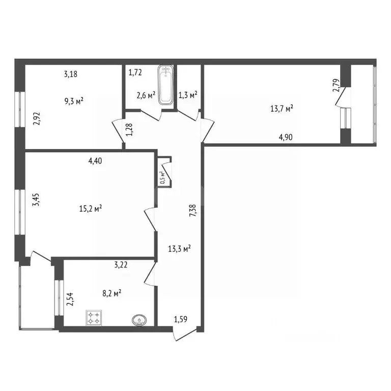 3-к кв. Башкортостан, Уфа Транспортная ул., 26/6 (65.6 м) - Фото 1