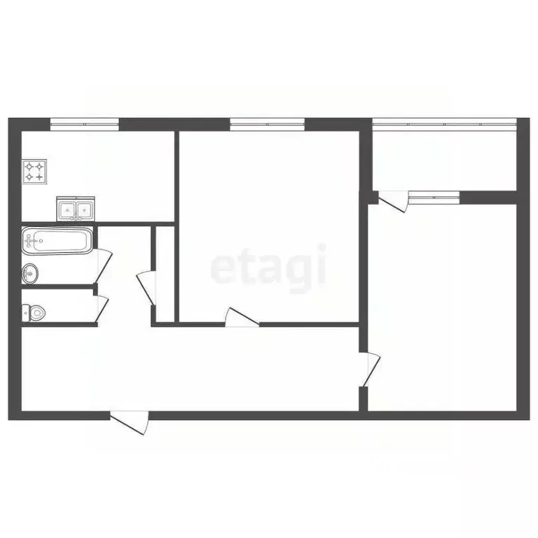 2-к кв. Санкт-Петербург ул. Пионерстроя, 19К2 (43.5 м) - Фото 2