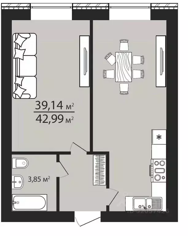 1-к кв. Ульяновская область, Ульяновск ул. Тимирязева, 48А (42.8 м) - Фото 1