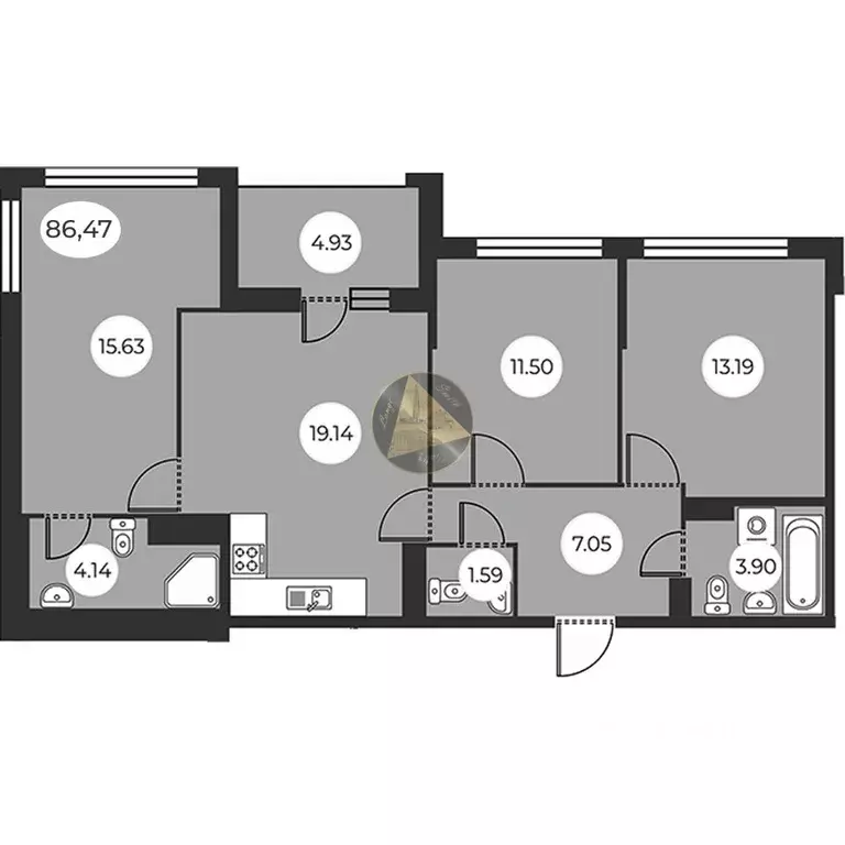 3-к кв. Санкт-Петербург ш. Суздальское, 8 (86.47 м) - Фото 2