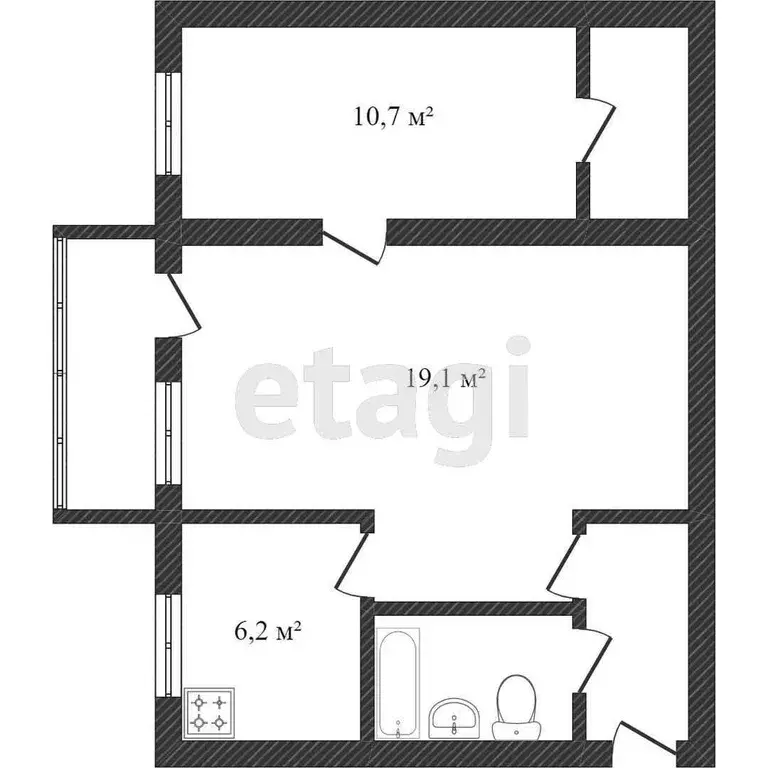 Квартира, 2 комнаты, 45 м - Фото 1