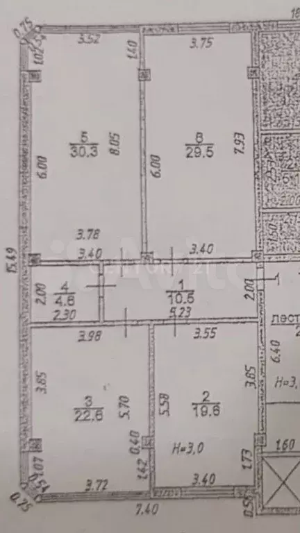 3-к. квартира, 118 м, 5/9 эт. - Фото 0
