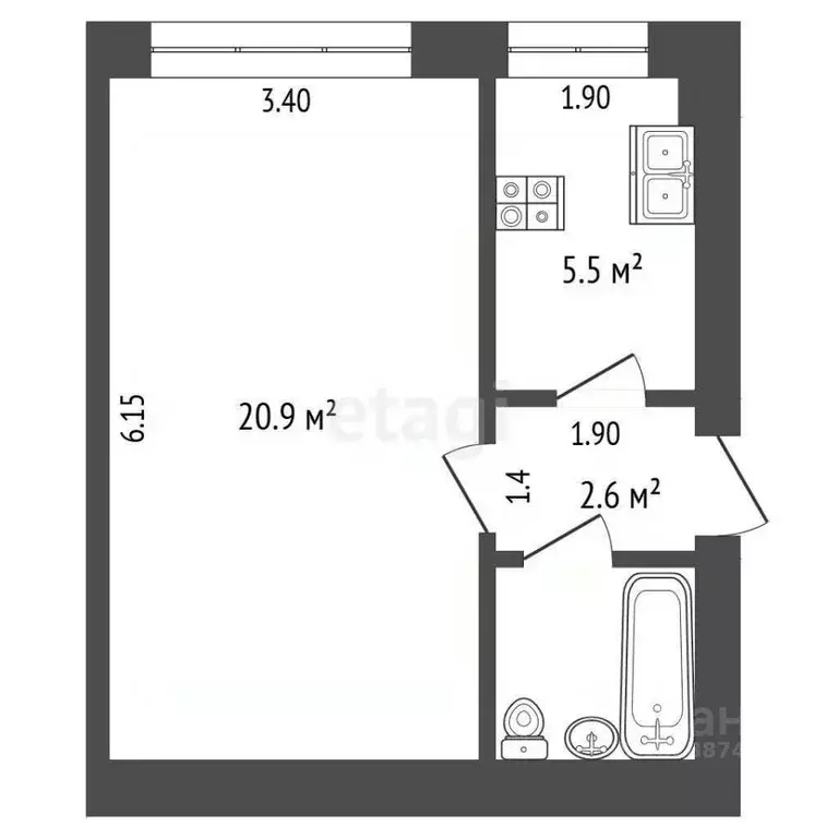 1-к кв. Орловская область, Орел ул. Сурена Шаумяна, 15А (32.1 м) - Фото 1