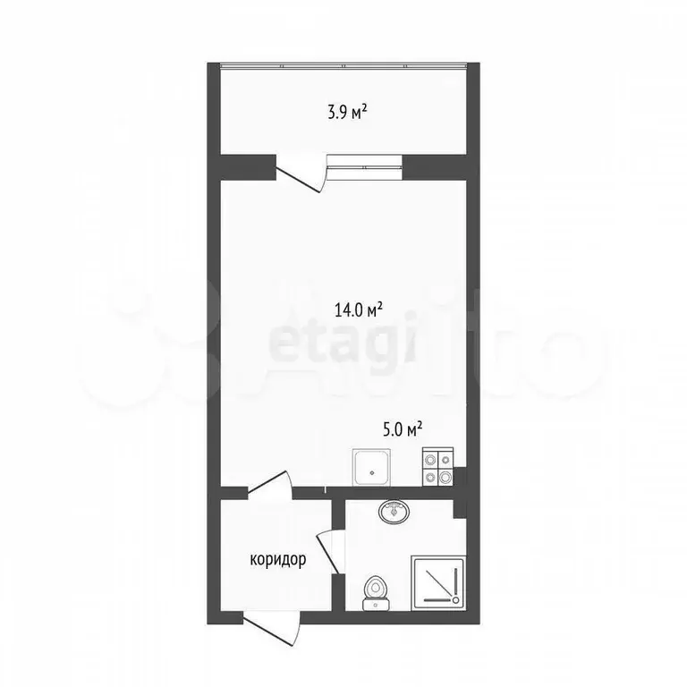 Квартира-студия, 23,5 м, 12/16 эт. - Фото 0