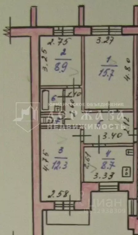 3-к кв. Томская область, Томск просп. Фрунзе, 23 (60.0 м) - Фото 2