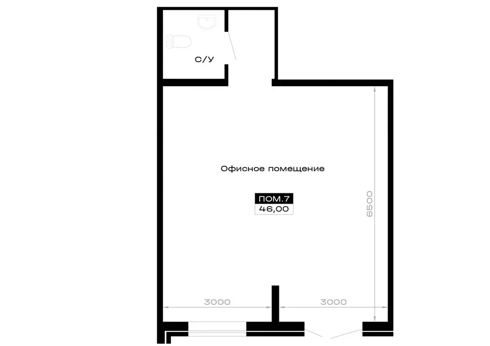 Помещение свободного назначения (46 м) - Фото 2