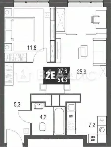 1-к кв. Москва проезд Серебрякова, 11к2 (54.0 м) - Фото 1