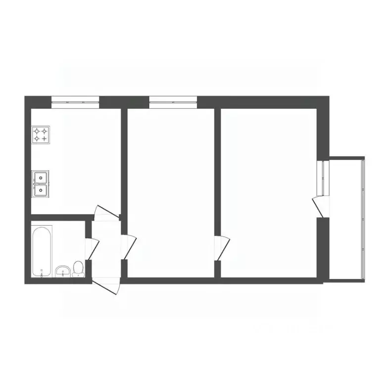2-к кв. Тюменская область, Тюмень Олимпийская ул., 8 (46.8 м) - Фото 1