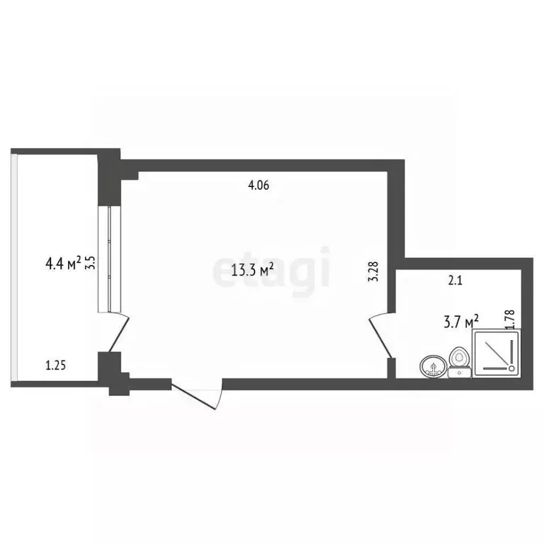 Студия Краснодарский край, Анапа Пионерский просп., 270Ж (21.4 м) - Фото 2