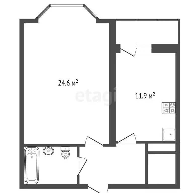 1-комнатная квартира: Феодосия, Симферопольское шоссе, 11к1 (45.6 м) - Фото 1