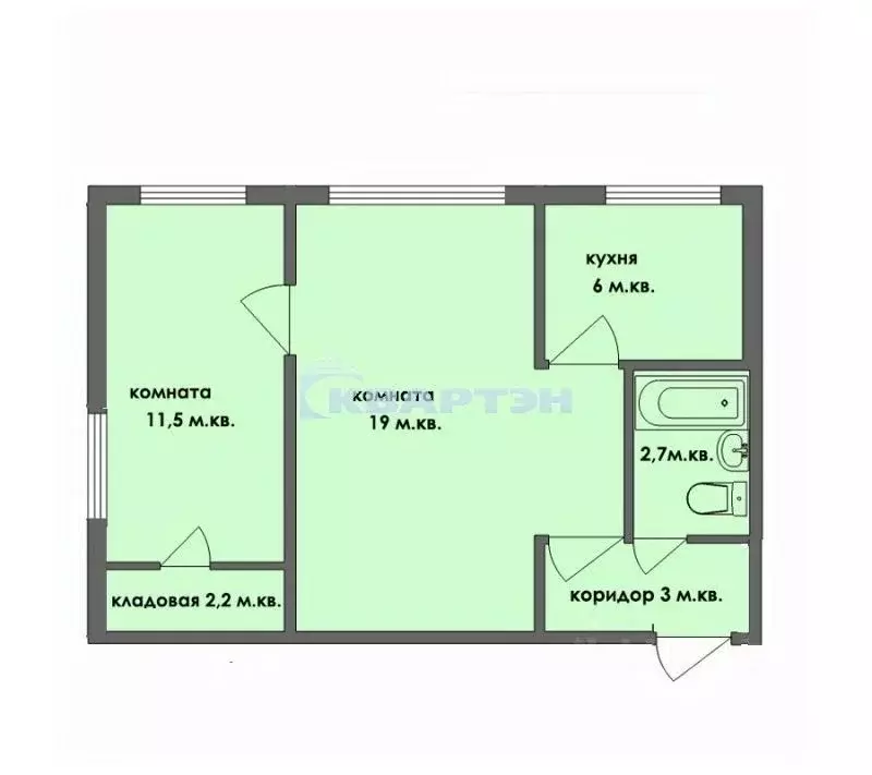 2-к кв. Новосибирская область, Новосибирск ул. Солидарности, 63 (44.0 ... - Фото 2