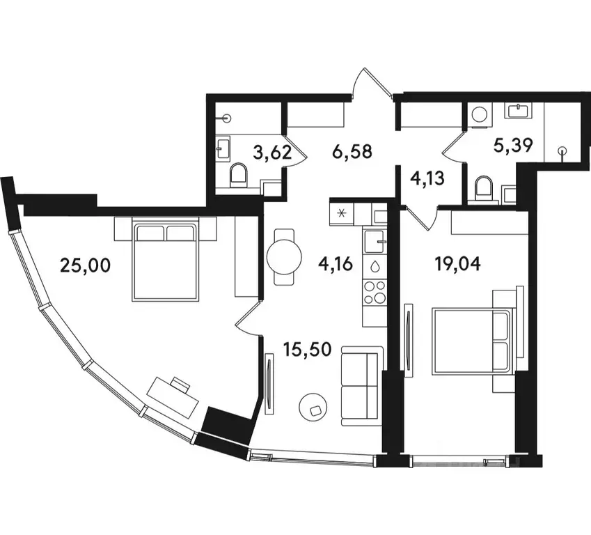 2-к кв. Москва ул. Сокольнический Вал, 2АС1 (83.42 м) - Фото 0