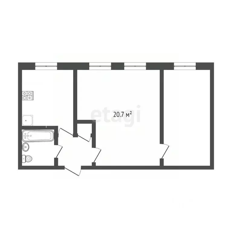 2-к кв. Тюменская область, Тюмень Военная ул., 15 (41.2 м) - Фото 2