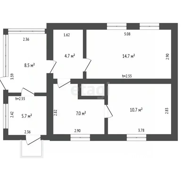 Дом в Крым, Ленинский район, с. Семисотка ул. Юбилейная (43 м) - Фото 2