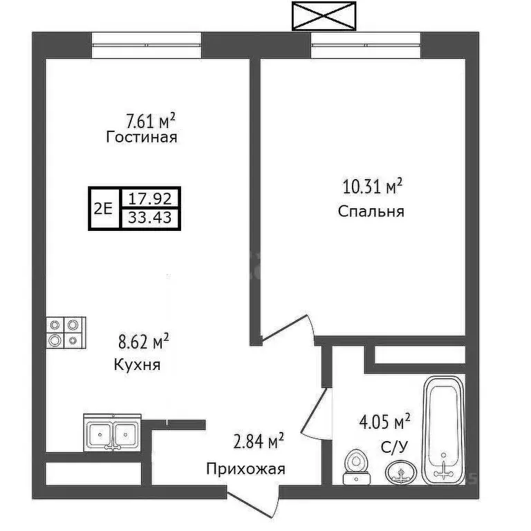 1-к кв. Московская область, Ленинский городской округ, д. Сапроново, ... - Фото 2