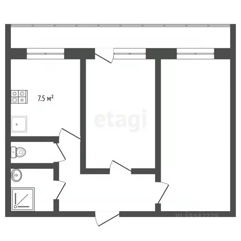 2-к кв. Архангельская область, Архангельск ул. Федора Абрамова, 5 ... - Фото 2