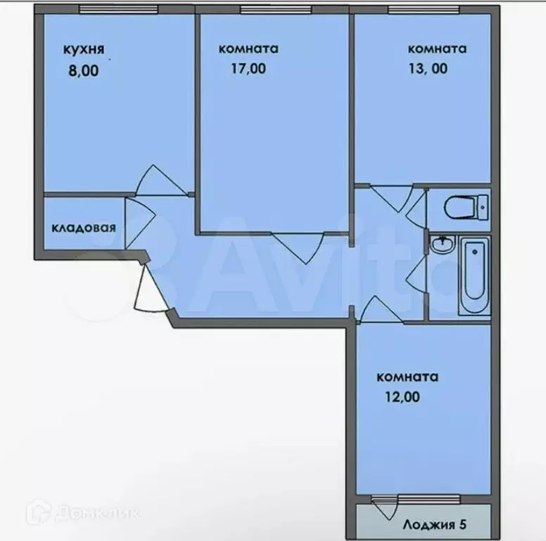3-к. квартира, 65 м, 5/10 эт. - Фото 0
