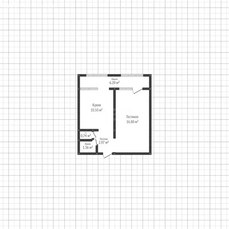 1-комнатная квартира: Махачкала, проспект Петра I, 107Вк4 (38 м) - Фото 1