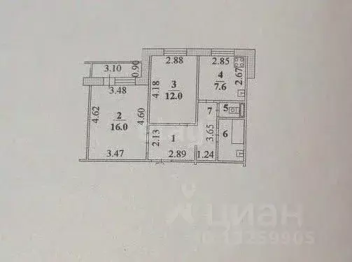 2-к кв. Липецкая область, Липецк ул. Жуковского, 27 (51.5 м) - Фото 2