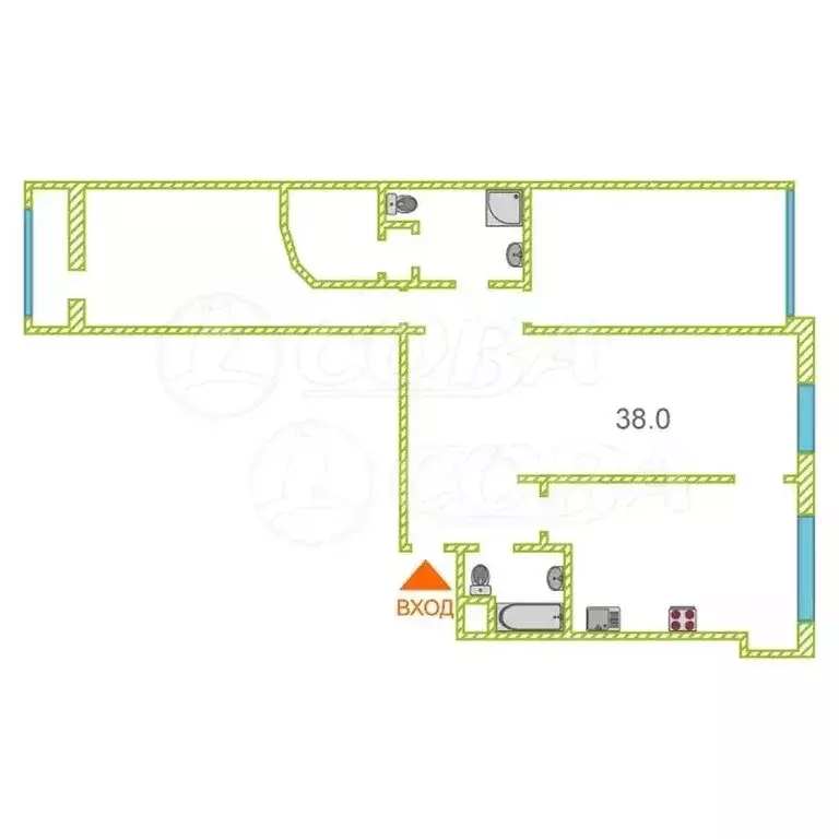 3-комнатная квартира: Тюмень, улица Малыгина, 90 (129.2 м) - Фото 2