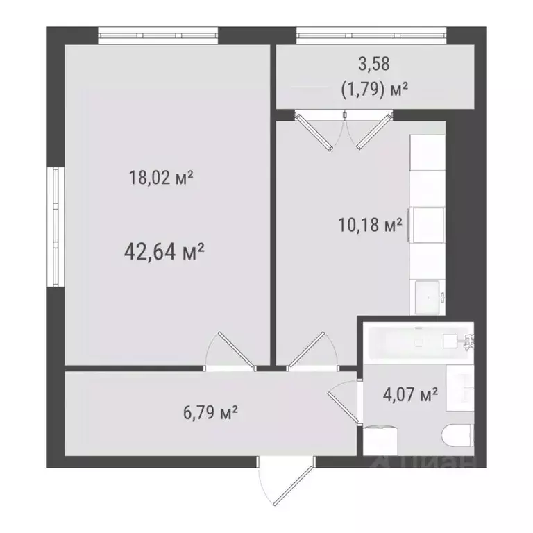 1-к кв. Сахалинская область, Южно-Сахалинск ул. Ленина (40.85 м) - Фото 0