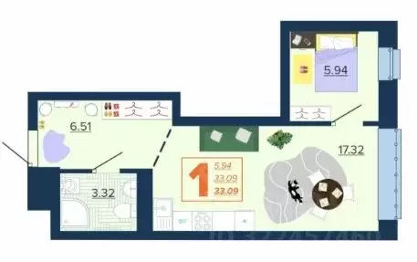 1-к кв. Брянская область, Брянск Московский мкр, Микрорайон Акватория ... - Фото 1