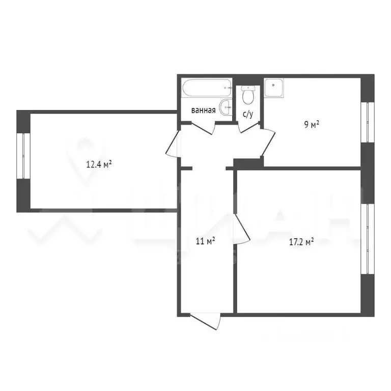 2-к кв. Красноярский край, Красноярск Ястынская ул., 17 (56.0 м) - Фото 2