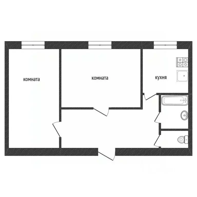 2-к кв. Ленинградская область, Кириши ул. Строителей, 2 (44.2 м) - Фото 2