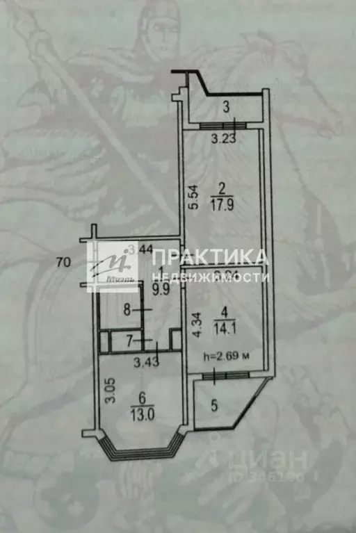 2-к кв. Москва Рождественская ул., 18 (59.0 м) - Фото 1