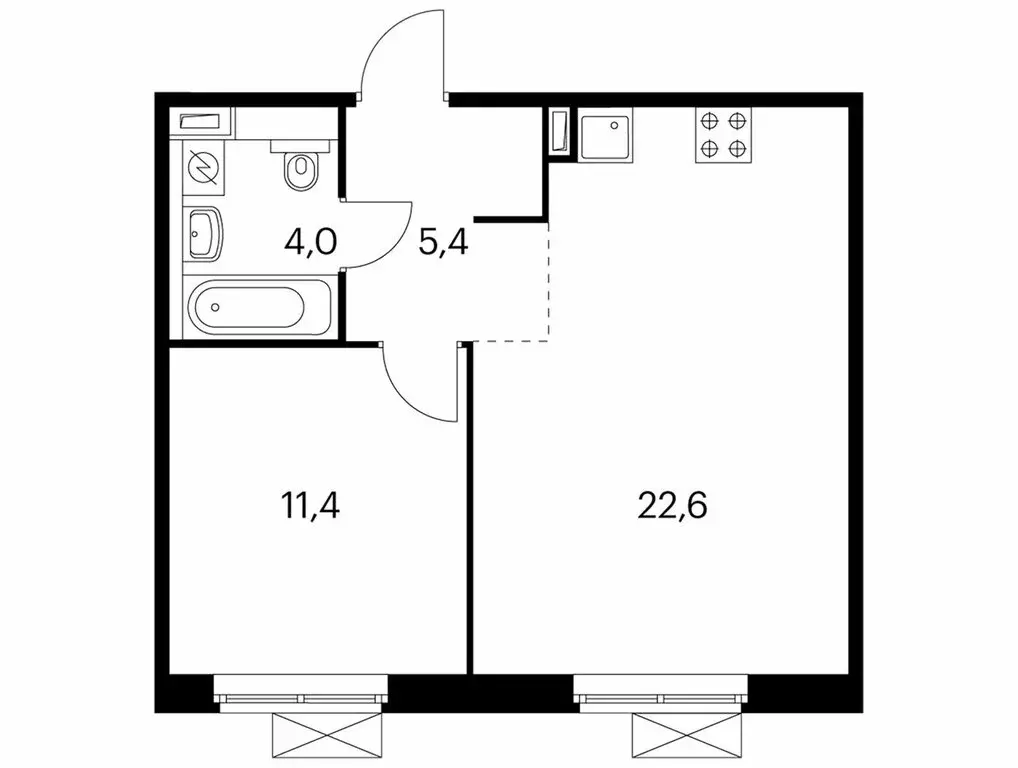1-комнатная квартира: посёлок Ильинское-Усово, ЖК Ильинские Луга (43.4 ... - Фото 1
