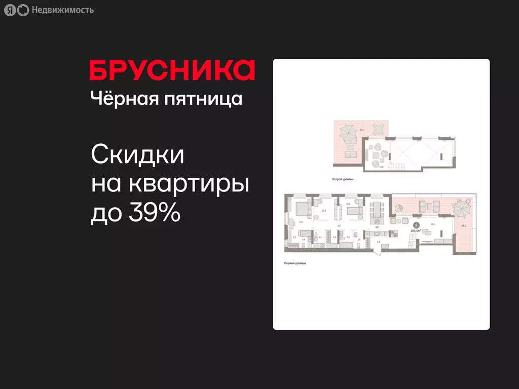 3-комнатная квартира: Тюмень, жилой комплекс На Минской (205.52 м) - Фото 0