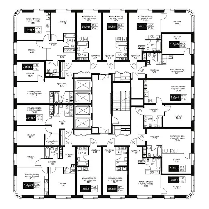 2-к кв. Москва Инноватор жилой комплекс, кА (40.02 м) - Фото 1