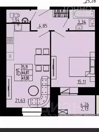 2-к кв. Пензенская область, Пенза ул. Свердлова, 30 (49.26 м) - Фото 1