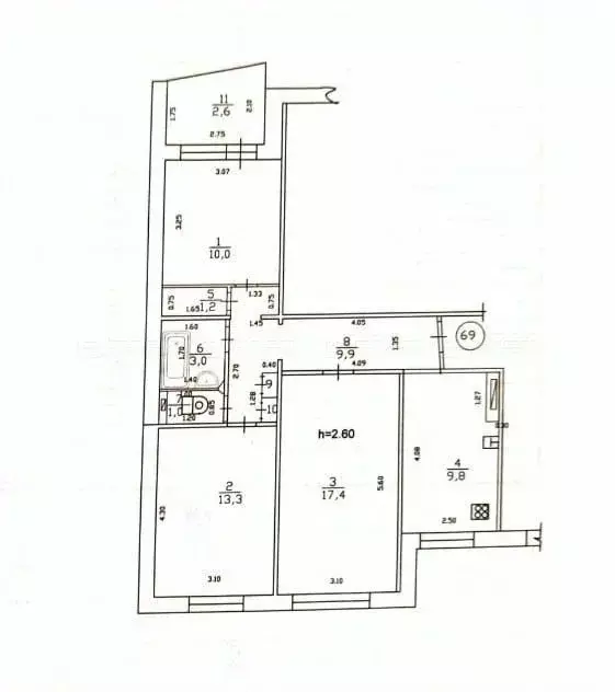 3-к кв. Татарстан, Казань ул. Хайдара Бигичева, 18 (66.0 м) - Фото 0