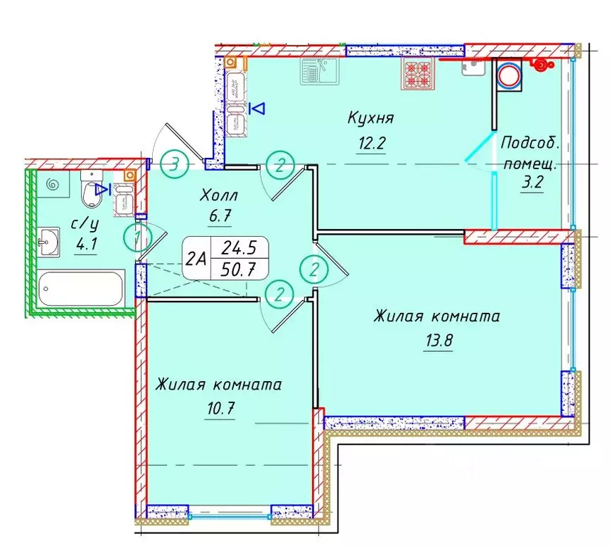 2-к кв. Ставропольский край, Ставрополь № 36 мкр, ЖК Фруктовый сад,  ... - Фото 1