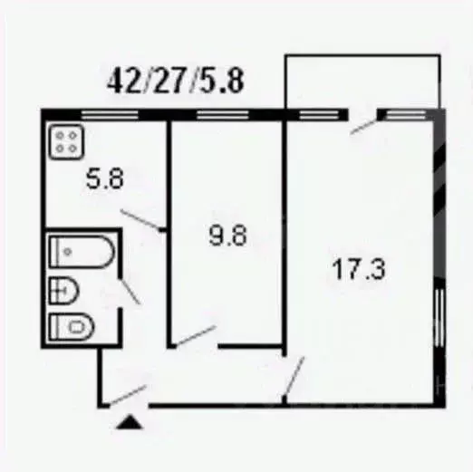 2-к кв. Псковская область, Псков Ольгинская наб., 11А (42.0 м) - Фото 1