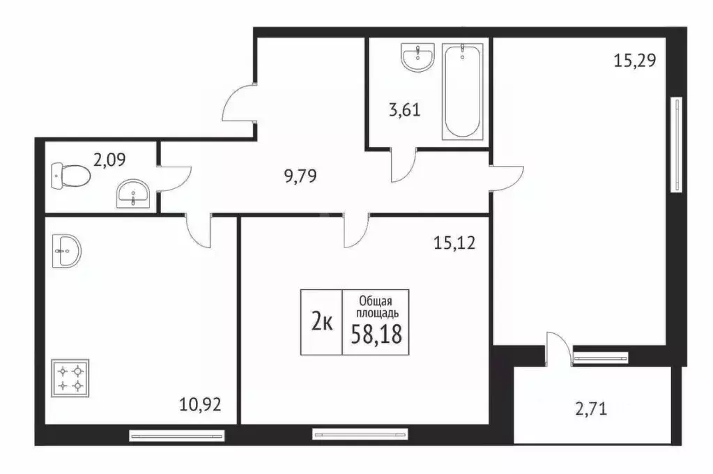 2-к кв. Костромская область, Кострома пос. Первомайский, ул. Боровая, ... - Фото 2