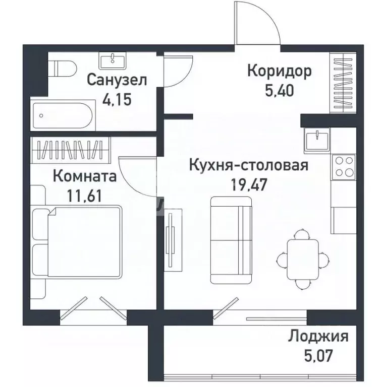 1-к кв. Челябинская область, Челябинский городской округ, пос. ... - Фото 2