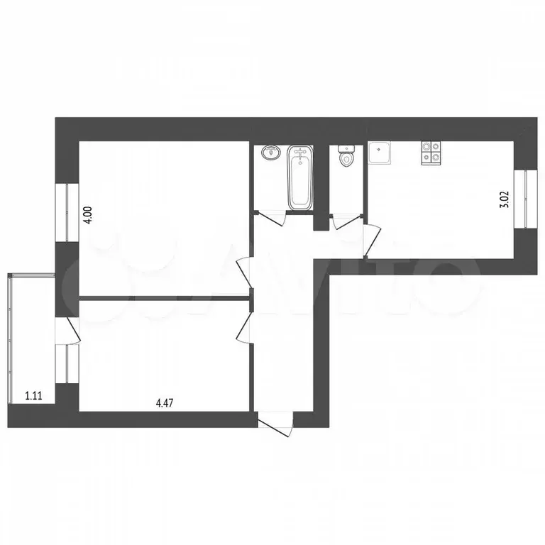 2-к. квартира, 57,5 м, 3/10 эт. - Фото 0