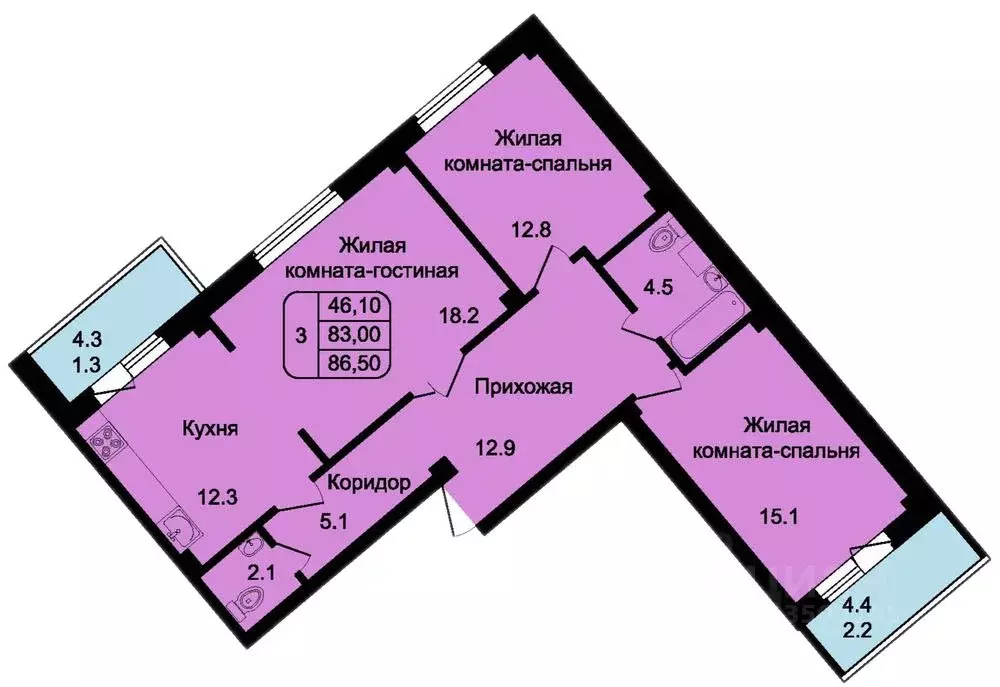 3-к кв. Псковская область, Псковский район, Писковичская волость, д. ... - Фото 1