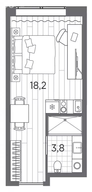 Квартира-студия: Санкт-Петербург, проспект Стачек, 62Б (22 м) - Фото 0