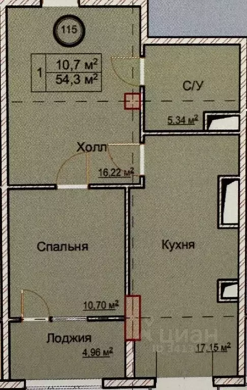 1-к кв. Кабардино-Балкария, Нальчик ул. Атажукина, 11 (54.3 м) - Фото 1