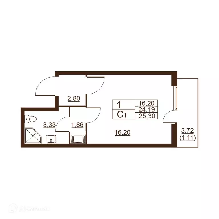 Продаётся квартира-студия, 25.3 м - Фото 0