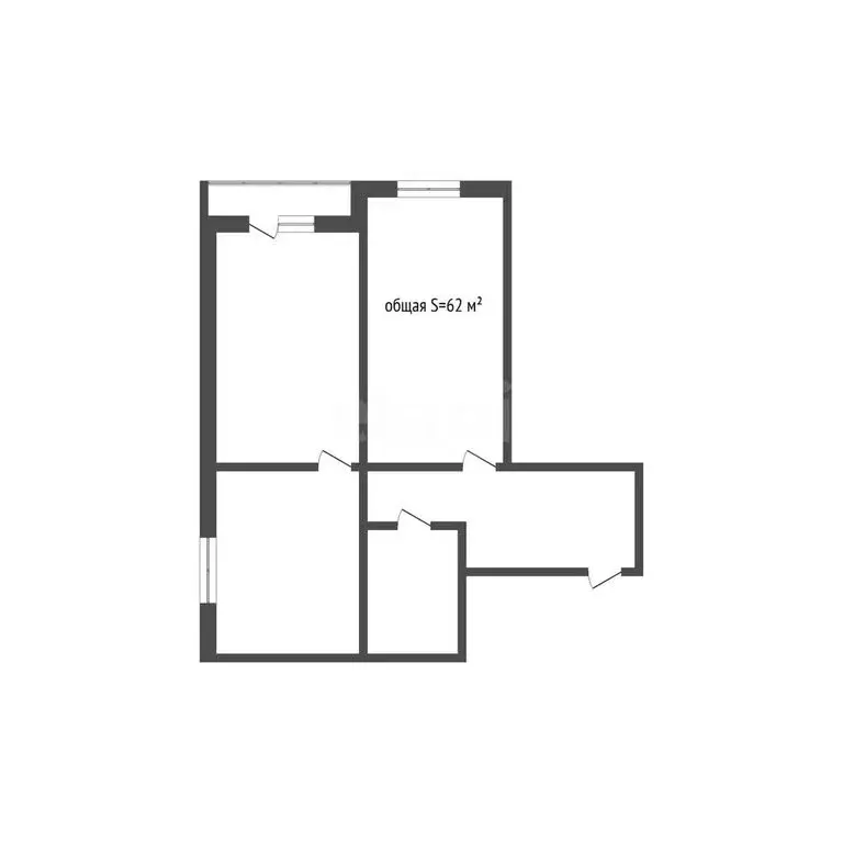 2-комнатная квартира: Бийск, Коммунарский переулок, 39 (62 м) - Фото 1