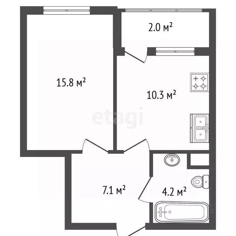 1-к кв. Санкт-Петербург Новолитовская ул., 10 (39.1 м) - Фото 1