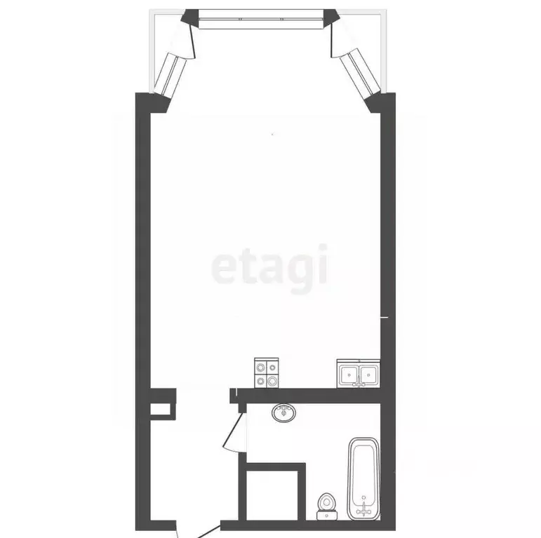 Студия Севастополь ул. Парковая, 11 (43.0 м) - Фото 2