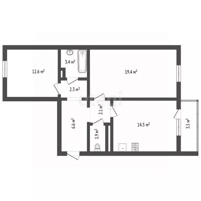 2-к кв. Воронежская область, Рамонский район, Яменское с/пос, Ветряк ... - Фото 2