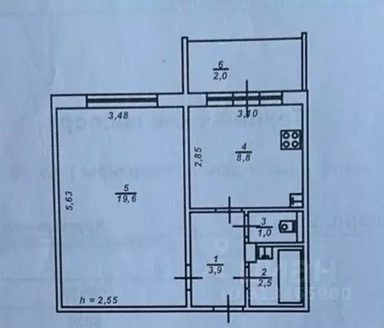 1-к кв. Тверская область, Тверь Хрустальная ул., 45к2 (37.0 м) - Фото 0