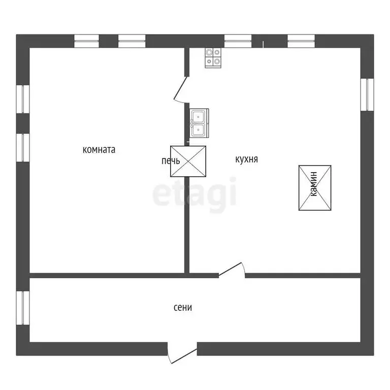 Дом в село Емуртла, Ленинградская улица (32 м) - Фото 1