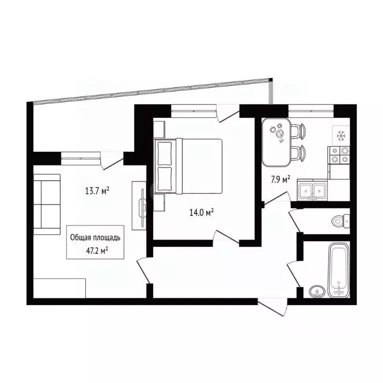 2-к кв. Новосибирская область, Искитим Индустриальный мкр, 53 (47.2 м) - Фото 2